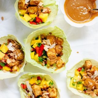 Thai Mango Cabbage Wraps with Crispy 