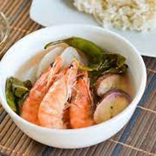 Sinigang na hipon with rice