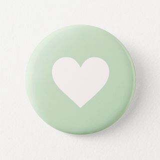 Mint Green Heart Button