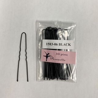 3" BLACK Bun Pins